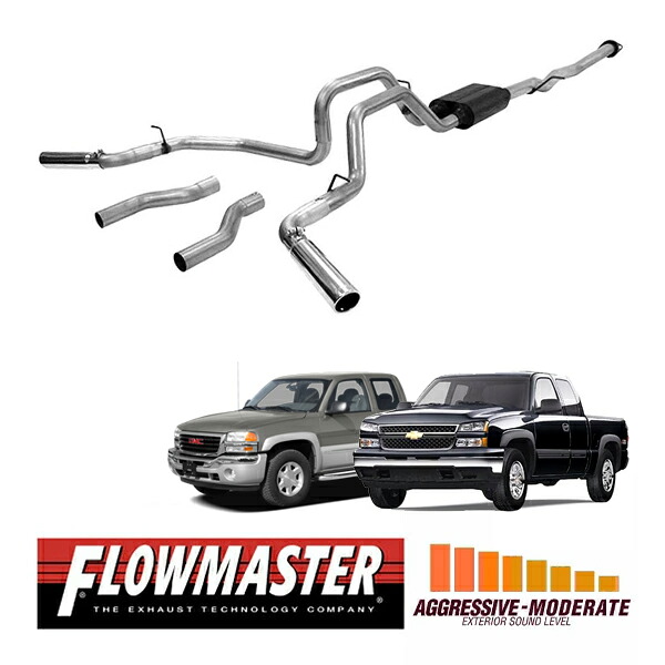 【FLOWMASTER 正規品】アメリカンサンダーキャタバックエキゾーストシステム 99-07y シルバラード シエラ?1500 4.3L/4.8L/5.3L 817428