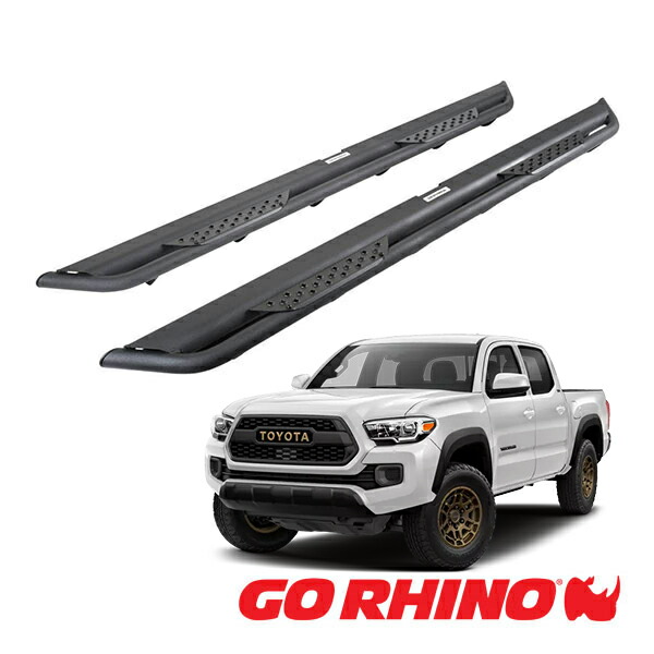 【お買い物マラソン★エントリーでP10倍！】【GO RHINO 正規品】ドミネイター エクストリーム DT サイドステップ ロックスライダー テクスチャーブラック DT4429T 05-23y トヨタ タコマ TAOMA ゴーライノ