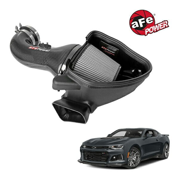 【aFe Power 正規品】17-24y シボレー カマロ ZL1 V8 6.2L スーパーチャージャー Track Series カーボンファイバー コールドエアインテーク エアフィルター Pro DRY S フィルター(乾式) 57-10018D エアーフィルター エアクリーナー|カリフォルニアカスタム店