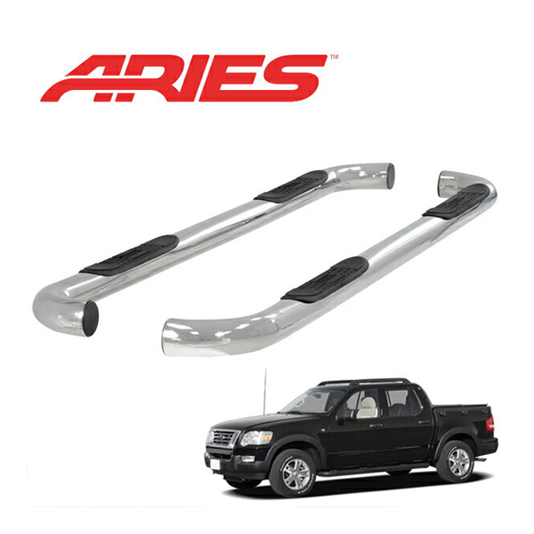 【ARIES 正規品】 ステンレス サイドステップ ラウンド サイドバー 3インチ チューブステップ クローム 07-10y フォード FORD エクスプローラー スポーツトラック|カリフォルニアカスタム店