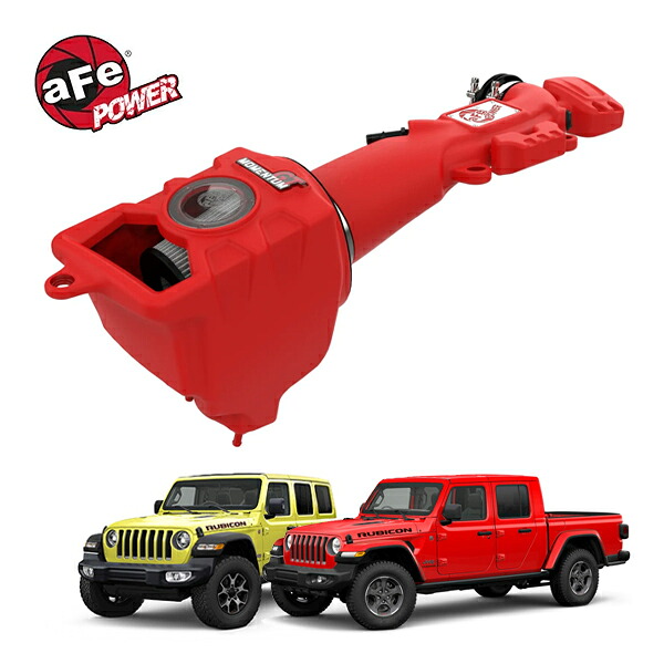 【aFe Power 正規品】ジープ 18y- JL ラングラー 20y- JT グラディエーター V6 3.6L Momentum GT Red Edition コールドエアインテーク エアフィルター Pro DRY S フィルター(乾式) 51-76217-R エアーフィルター エアクリーナー｜カリフォルニアカスタム店