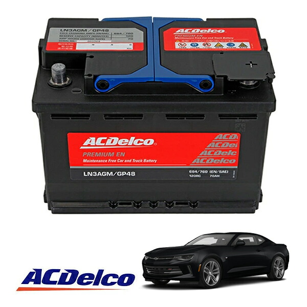 【ACDELCO 正規品】バッテリー LN3AGM メンテナンスフリー アイドリングストップ対応 発電制御車対応 18y シボレー Chevrolet カマロ SS｜カリフォルニアカスタム店