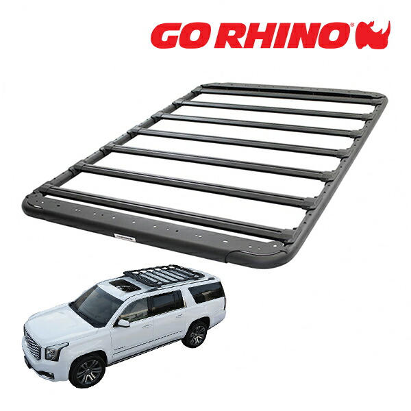 【GO RHINO 正規品】 SRM500シリーズ フラットルーフラック フラットラック 5935065T 65インチ 長約165cm 幅約132cm 固定用クランプ付属 ルーフバスケット ルーフキャリア｜カリフォルニアカスタム店