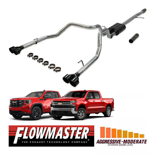 【FLOWMASTER 正規品】アメリカンサンダーキャタバックエキゾーストシステム 19-24y シルバラード シエラ 1500 5.3L 817895 フローマスター