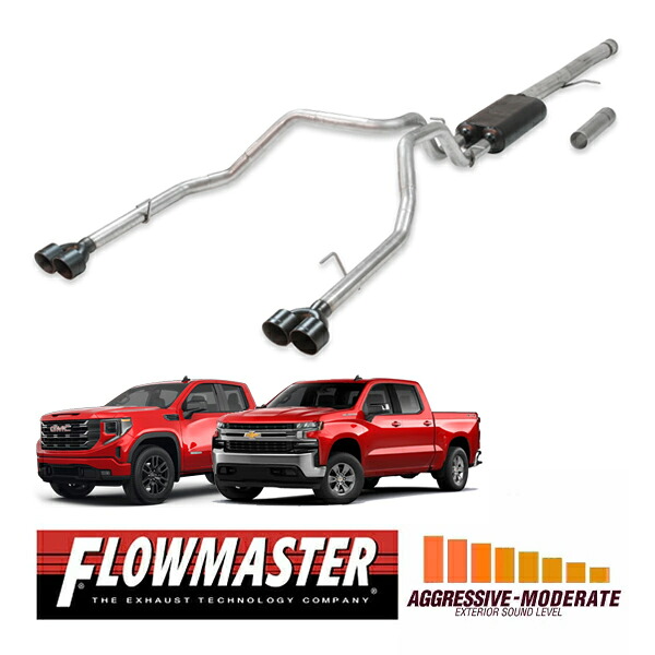 【FLOWMASTER 正規品】 アメリカンサンダーキャタバックエキゾーストシステム 19-24y シルバラード シエラ 6.2L 817891 フローマスター