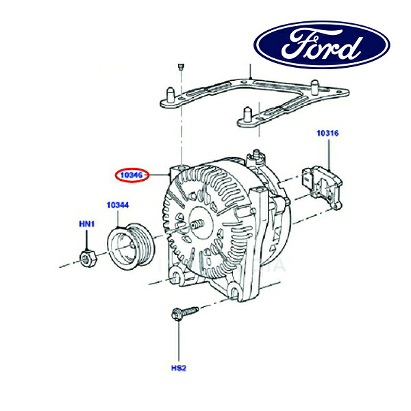 フォード純正 オルタネーター ジェネレーター ダイナモ 4U2Z10V346GARM 電装 発電 02-05y FORD エクスプローラー