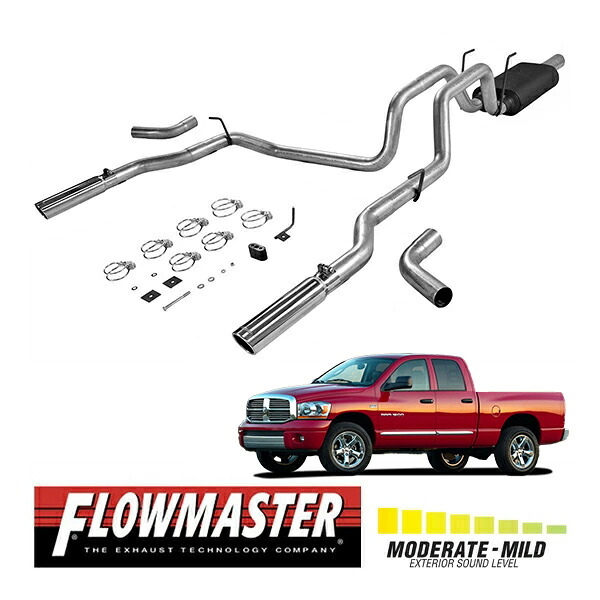 【お買い物マラソン★エントリーでP10倍！】【FLOWMASTER 正規品】アメリカンサンダーキャタバックエキゾーストシステム 06-08y ラム 1500 4.7L 17424 フローマスター