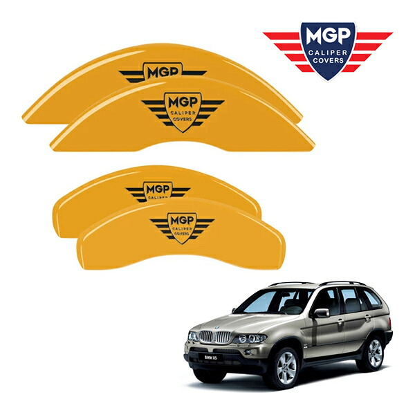 【お買い物マラソン★エントリーでP10倍！】【MGP 正規品】 BMW X5 E53 専用設計 ブレーキ キャリパーカバー イエロー MGPロゴ アルミ製 22078SMGPYL フロント リア 1台分 セット 38,870円