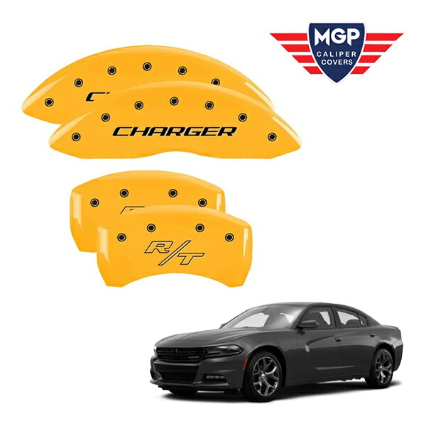 【MGP 正規品】 11-21y ダッジ チャージャー SXT GT R/T 専用設計 ブレーキ キャリパーカバー イエロー チャージャー RTロゴ 12181SCHRYL｜カリフォルニアカスタム店