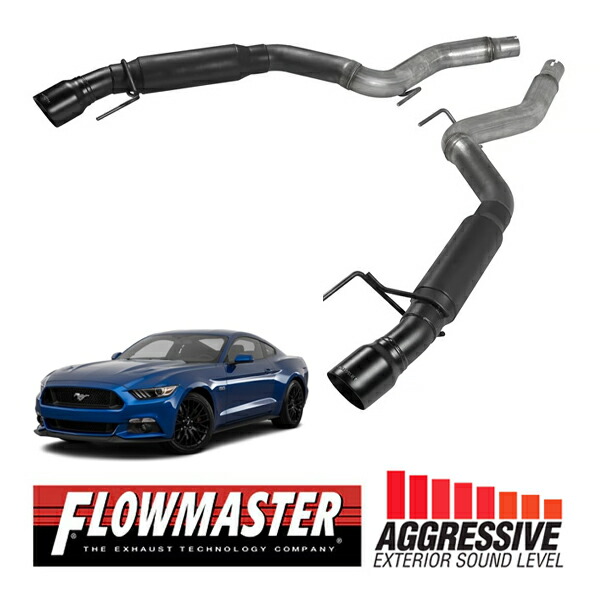 【FLOWMASTER 正規品】アウトローアクスルバックエキゾーストシステム 15-23y マスタング 2.3L/3.7L 817823 フローマスター