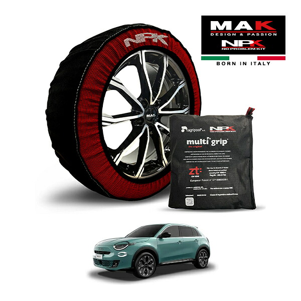 【MAK正規品】NPK スノーソックス MULTIGRIP THE ORIGINAL73000SS089 215/55R18 18インチ 布製 タイヤ チェーン 非金属 EU製 フィアット 600ハイブリッド ラ プリマ 3AA-FH1FIM フロント