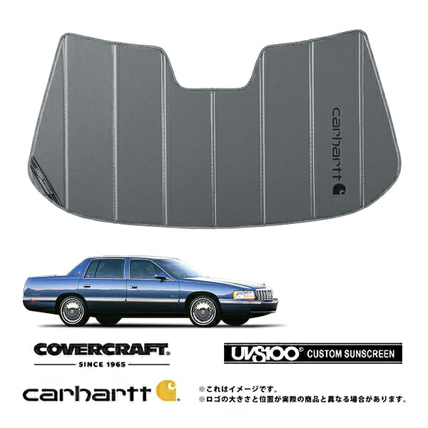 【CoverCraft 正規品】 専用設計 サンシェード グラベル 吸盤不要 折りたたみ式 97-99y キャデラック コンコース Carhartt カーハートコラボ仕様 カバークラフト ［真夏もへたらない3層構造で断熱効果抜群］ ｜カリフォルニアカスタム店