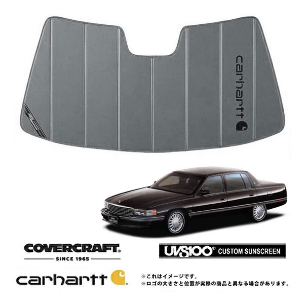 【CoverCraft 正規品】 専用設計 サンシェード グラベル 吸盤不要 折りたたみ式 94-96y キャデラック コンコース Carhartt カーハートコラボ仕様 カバークラフト ［真夏もへたらない3層構造で断熱効果抜群］ ｜カリフォルニアカスタム店