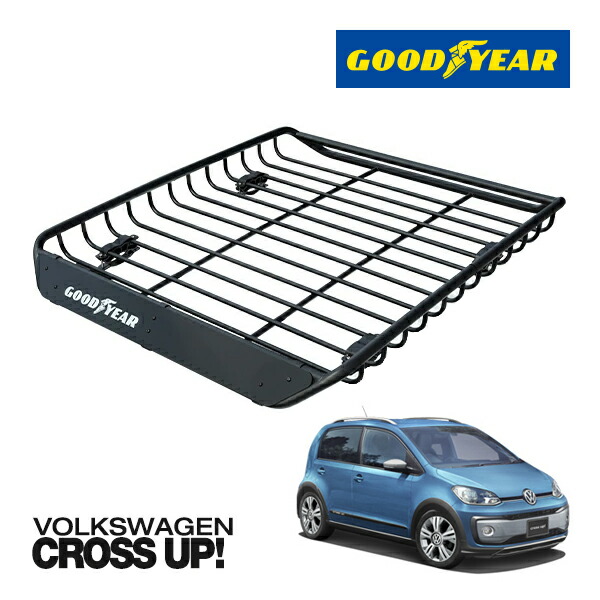 【GOODYEAR 正規品】スチール ルーフラック MEGA PRO ルーフキャリア ルーフバスケット GOODYEARロゴ入 パウダーコート仕上げ マットブラック 内寸サイズ 134cm×110cm×12cm 耐荷重100kg ベースキャリア装着車両 フォルクスワーゲン VW クロスアップ 20,860円