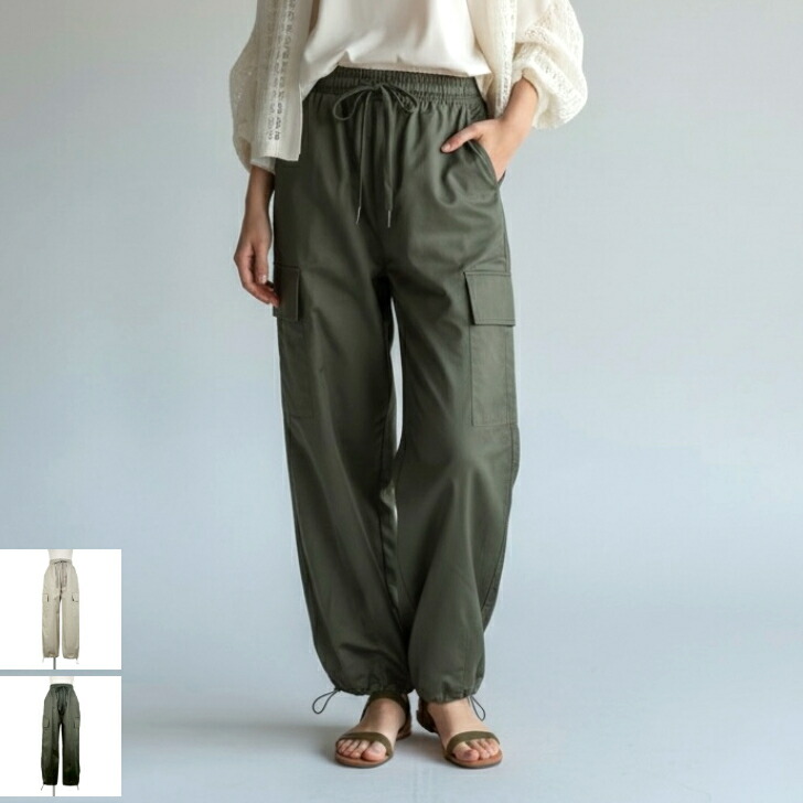 ［14300円→12870円10%off］TOLNERA PRIORITY/レスピーギ 【ドロストカーゴパンツ】 レディース ボトムス ズボン下  カーゴパンツ ドロ同盟罷工 酉の方角天然ゴム  体型押しかぶせる 無地 春 夏 秋 心地よい 成年者心地よい  全2色 Ｍ 38 デイリー 着回し calin 水道の栓 ［62070-919］