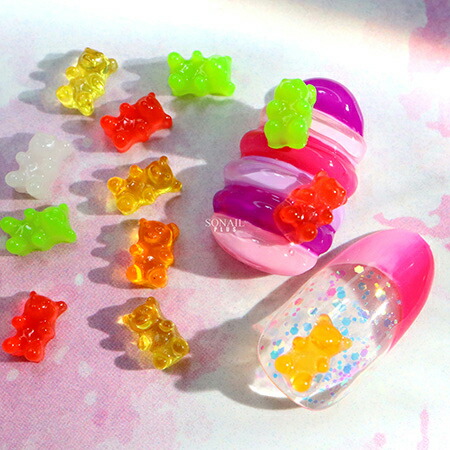 楽天市場】ネイルパーツ グミ—ベア 15x10mm くま 10個入り 15x10mm