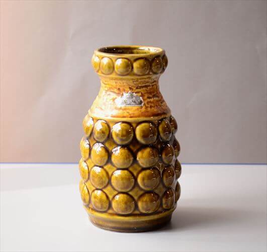 【貨物輸送無料】ＦＲＧ製 ヴィンテージ Bay Keramik Vase 花立て 花器 ファットラバー ミッドセンチュリー お花軍事基地 アンティーク_260305 花瓶-インテリア・寝具・収納-インテリア小物・置物