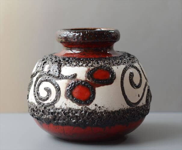 【貨物輸送無料】ＦＲＧ製 ヴィンテージ Scheurichと思われる Fat Lava Vase 花立て ファットラバー ミッドセンチュリー 御花軍事基地 アンティーク_260424