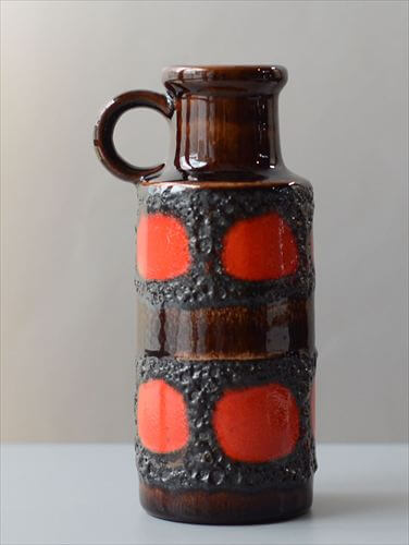【貨物輸送無料】ＦＲＧ製 ヴィンテージ Scheurich Fat Lava Vase 花立て 花器 ファットラバー ミッドセンチュリー期 御花軍事基地 アンティーク_260424