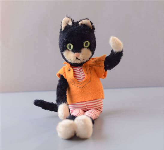 【送料無料】ドイツ製 Schuco bigobello かわいい黒猫 ぬいぐるみ シュコ社 ビゴベロ ドール フィギュア アンティーク ヴィンテージ_260410