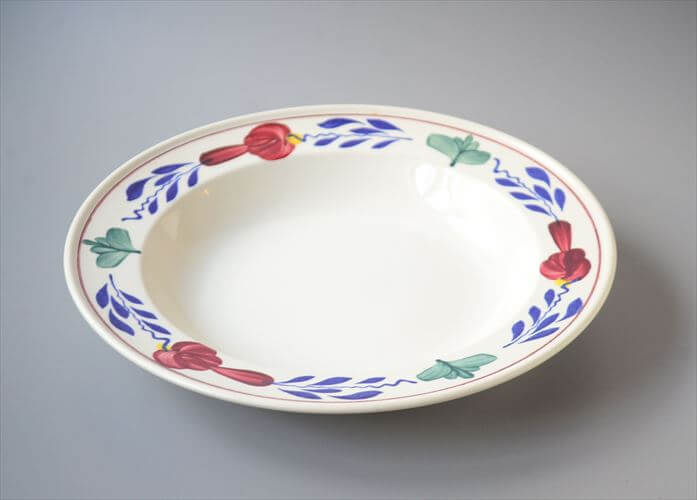 【送料無料】1960～70年代頃 ベルギー製 BOCH ボッホ BOERENBONT 24cm スーププレート 深皿 お皿 陶器 アンティーク ヴィンテージ_241119