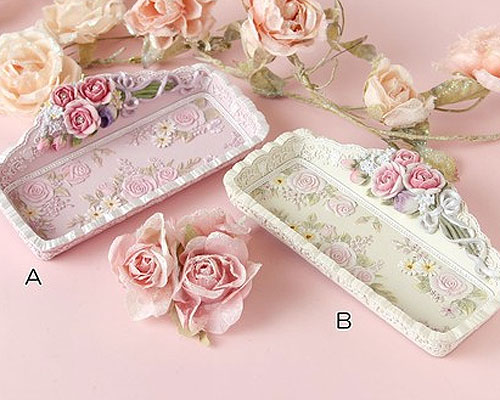 黒薔薇★小物入れ・小皿トレイ・ヘアピン・デコシールなど10点 黒薔薇☆小物入れ・小皿トレイ・ヘアピン・デコシールなど10点 陶花