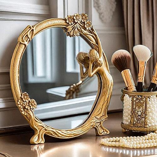 楽天市場】卓上ミラー 卓上鏡 オーバル おしゃれ 女優鏡 高さ 調節