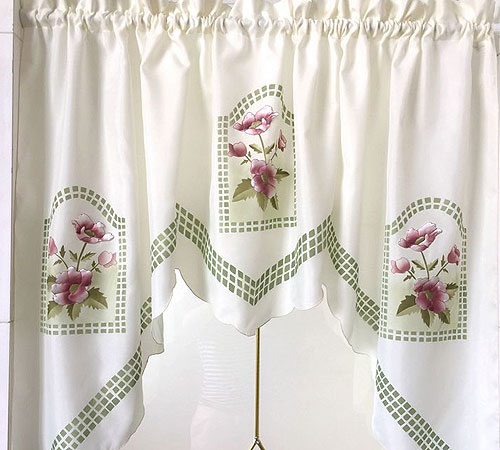 楽天市場 アーチ型 カフェカーテン カーテン 150cm 92cm 出窓 刺繍 北欧 キッチン レース インテリアナチュラルカントリーのれん 間仕切りミニカーテン 雑貨calmhouse