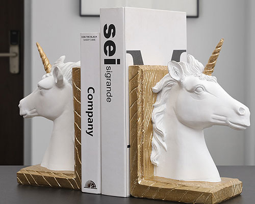 慶應義塾ユニコーンブックエンド２本セット 楽天市場】おしゃれなチンパンジーの本立て グッズ ブックスタンド