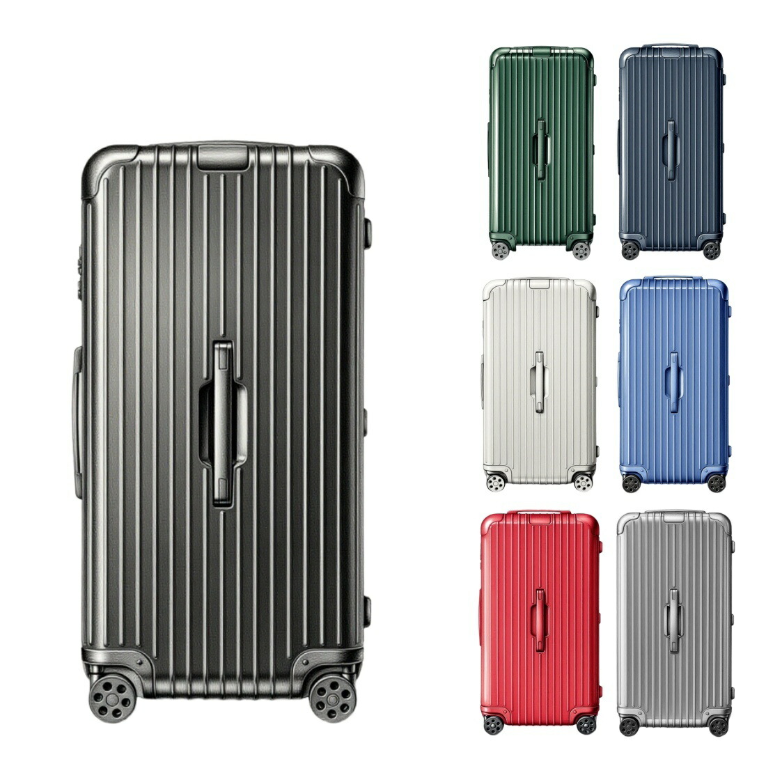 【百貨店大売り出し継続期間制限事項10％OFF+10％OFF引き換え証+P2倍】Essential Trunk Trunk Plus ポリカーボネート 旅行バッグ 90L 101L 持ちはこび入れもの 旅する 出張 手ごわい 軽さブート型 ＦＲＧ製 御前上等 キャリーバッグ メンズ レディース 貨物輸送無料 リモワ当て嵌めるの押しかぶせるをおまけします