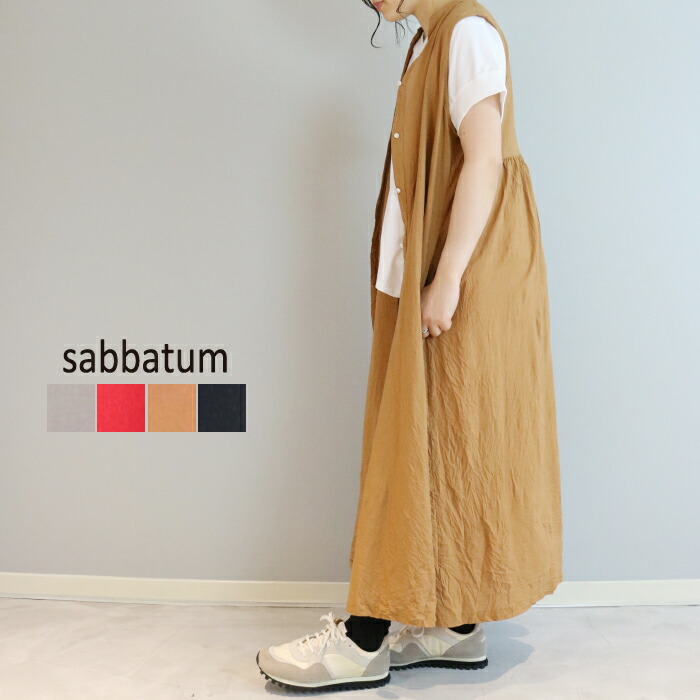 ノースリーブシャツワンピース ロングワンピ レディース グレー レッド キャメル キャメル ブラック 春夏 Sabbatum サバタム レディース レッド 日本製 送料無料 Sa Calm Lanka