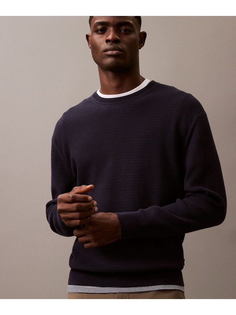   Jeans cKロゴ セーター　カルバンクライン Calvin Klein (カルバンクライン) BIGロゴ クルーネック ニット
