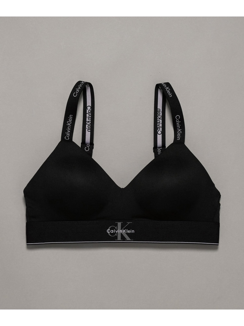(W)【堅苦しさ販売店】 カルバンクライン Graphic Monogram ライトリーラインドブラレット Calvin Klein Underwear QF8877AD Calvin Klein Underwear カルバン・クライン 肌付き・御部屋御召しもの ブラ 黒いこと【貨物輸送無料】[ Fashion]