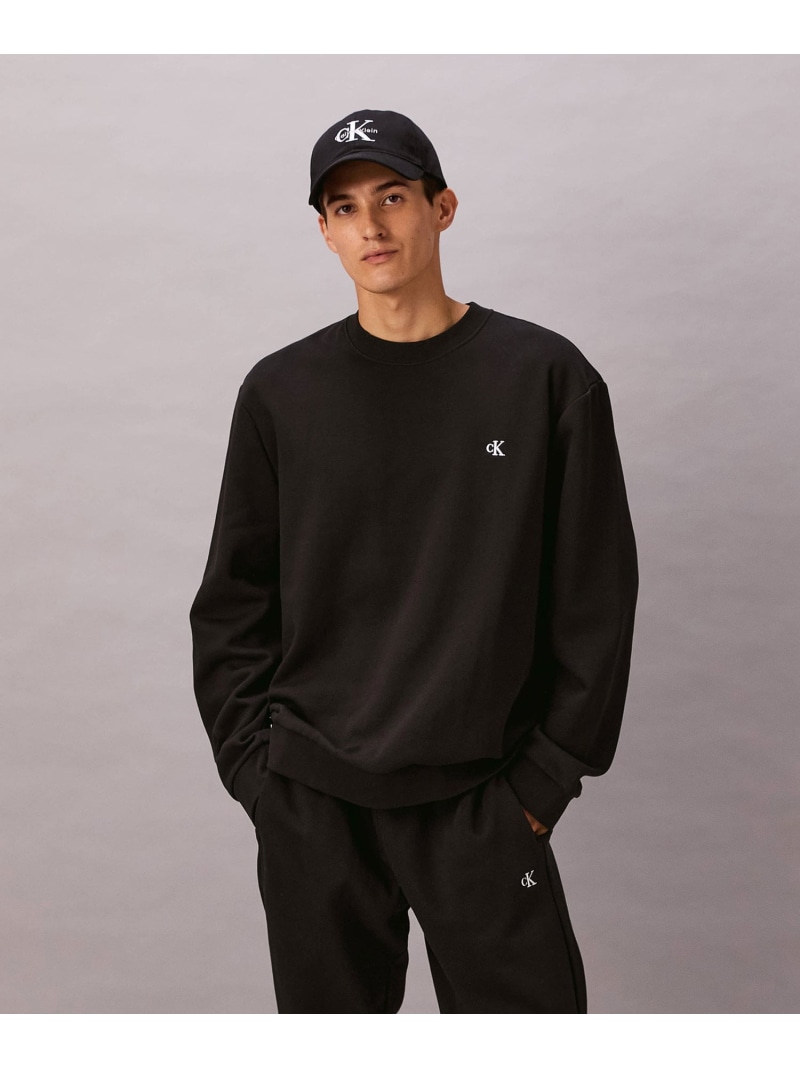 (M)【堅苦しさ販売店】 カルバンクライン アーカイブロゴフリースクルーネックプルオーバー Calvin Klein Jeans 40QM430 Calvin Klein Jeans カルバン・クライン トップス スウェット・トレーナー 黒いこと【貨物輸送無料】[ Fashion]