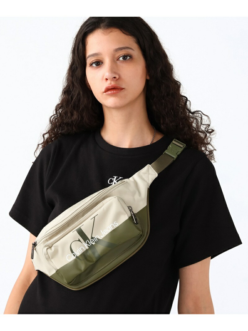 M カルバンクライン カラーブロック モノグラム ウエストバッグ Calvin Klein Jeans Accessory HH3212 カルバン  クライン バッグ ウエストポーチ ベージュ Rakuten Fashion 2021年秋冬新作