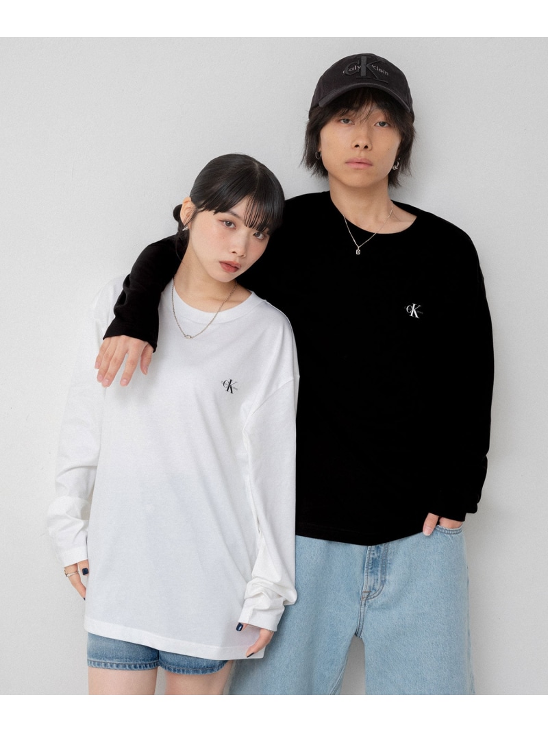 (U)【堅苦しさ販売店】 カルバンクライン 2枚書き割り ユニ一発やる CK ロゴタイプ ロング衣袂 ティーシャツ Calvin Klein Jeans J400464 Calvin Klein Jeans カルバン・クライン トップス カットソー・ティーシャツ 白いこと 黒いこと【貨物輸送無料】[ Fashion]