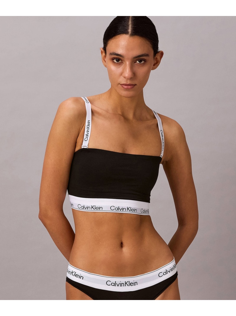 (W)【堅苦しさ販売店】 カルバンクライン ライトリーライン バンドゥブラ Calvin Klein Underwear QF8838AD Calvin Klein カルバン・クライン 肌付き・御部屋御召しもの ブラ 黒いこと 薄墨色【貨物輸送無料】[ Fashion]