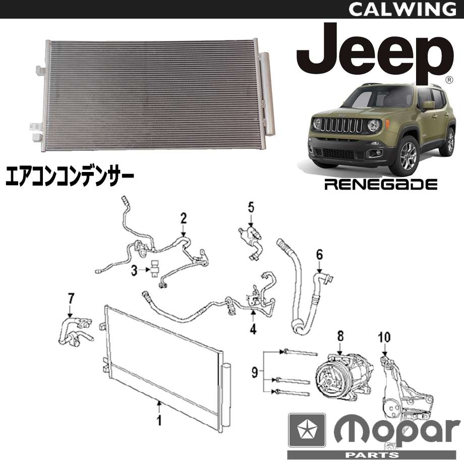 15y レネゲード レネゲード 15y エアコンコンデンサー 車用品 Mopar純正品 キャルウイングパーツ店