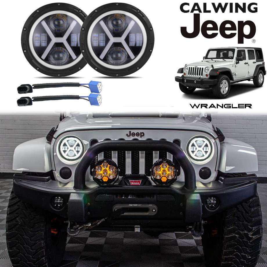 楽天市場】07-18y ラングラー JK | LEDヘッドライト 7インチ デイ