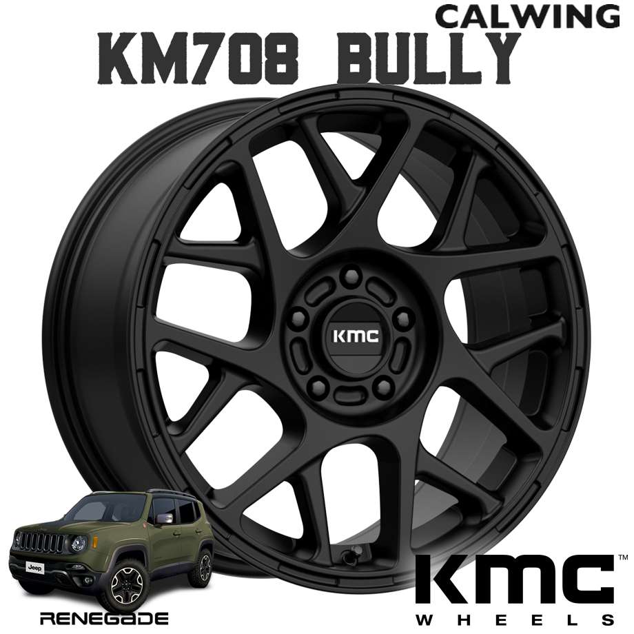 15y ジープ Jeep レネゲード ホイール Km708 Bully サテンブラック 16x7 5j 30 5x110 1本 Kmc 外装 カスタム パーツ 種類豊富な品揃え