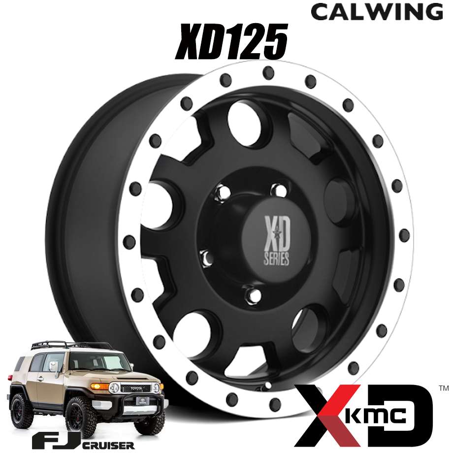 FJクルーザー | ホイール XD125 マットブラック/マシーンベッドリング 20X9.0J+18 6X139.7 1本 KMC|キャルウイングパーツ店