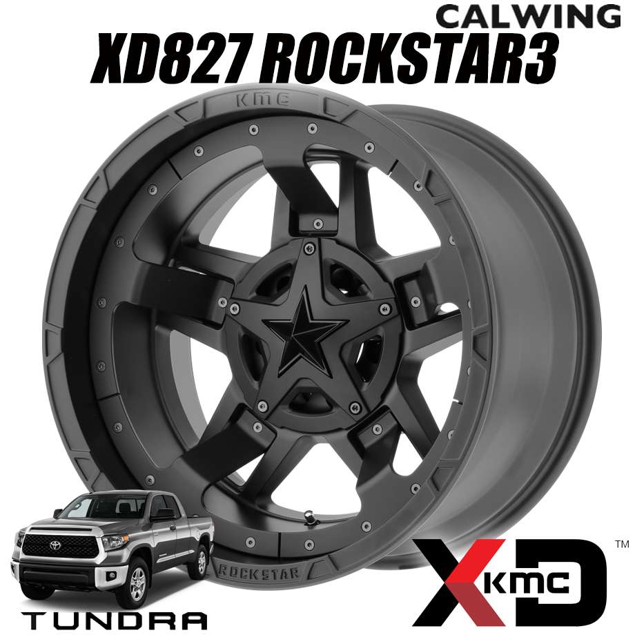07y- ラングラー JK JL | ホイール XD827 ROCKSTAR 3 マットブラック マットブラックアクセント 17x9.0J-12 5x127/135 1本 KMC