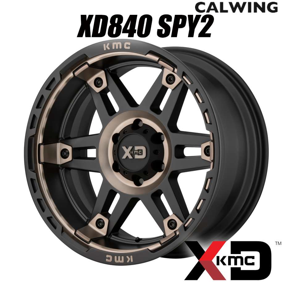 19740円 新品本物 FJクルーザー ホイール XD840 SPY2 サテンブラック ダークティント 17X8.0J 18 6X139.7 1本  KMC