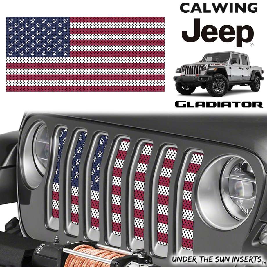 国内最安値 y グラディエーター Jt フロントトレイルカメラ無し車 グリルインサート Paws Old Glory Usフラッグ カラー アンダーザサンインサート キャルウイングパーツ店 お歳暮 Www Turismoenelejecafetero Com