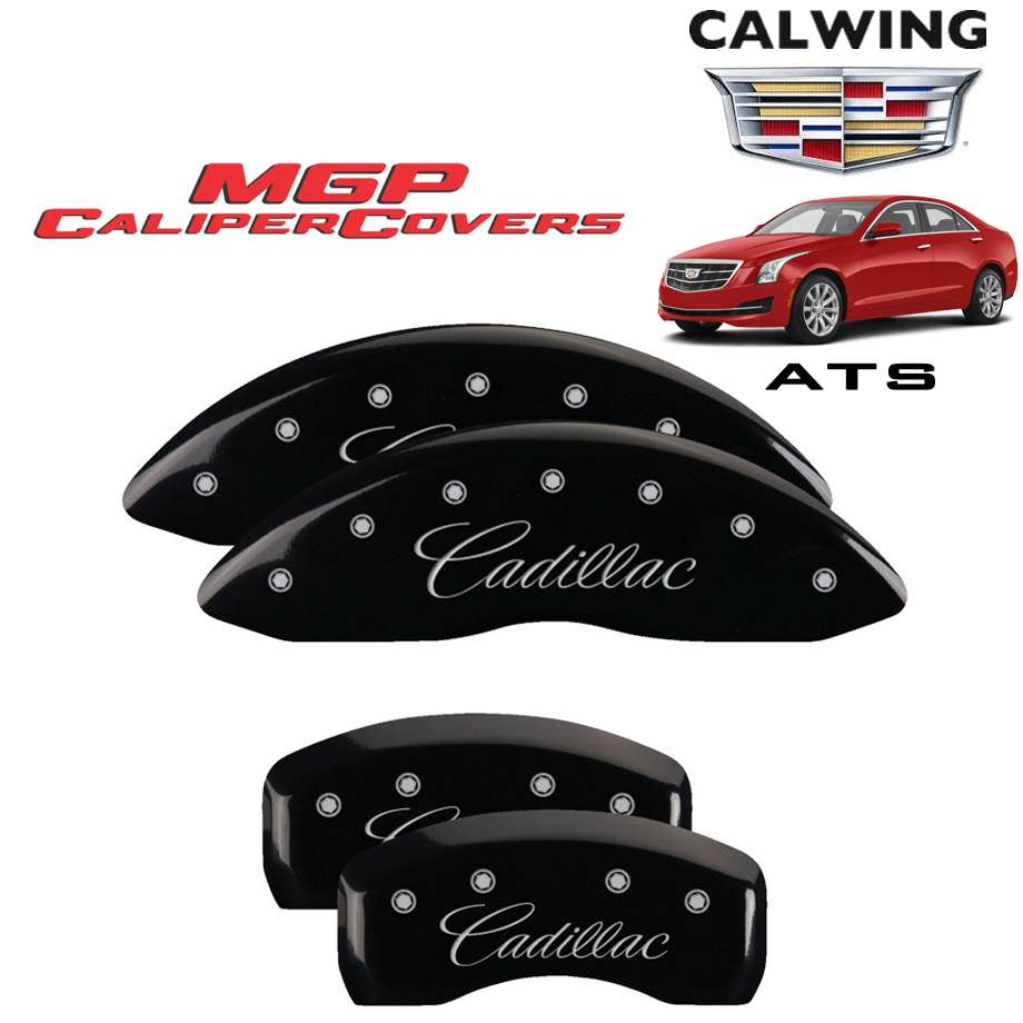 13-18y ATS | ブレーキキャリパーカバー ブラック キャデラックロゴ 4PCS MGP｜キャルウイングパーツ店