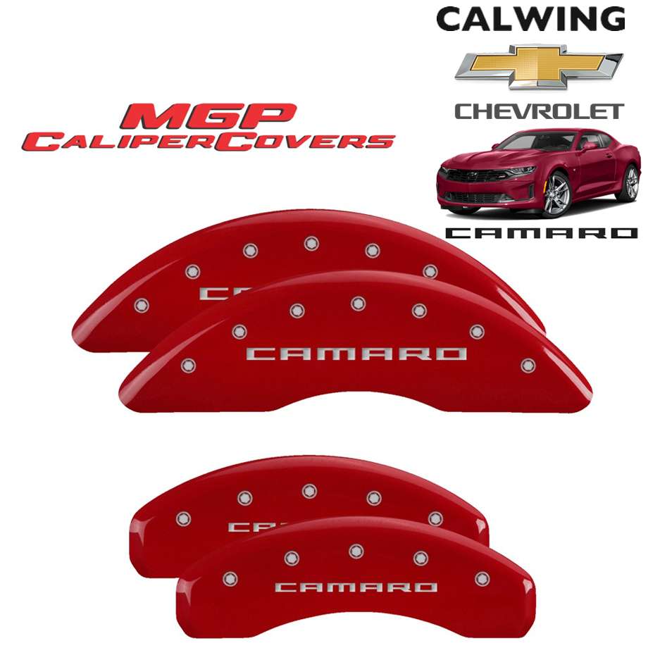 16y- カマロ SS 6.2L | ブレーキキャリパーカバー レッド カマロロゴ 4PCS MGP