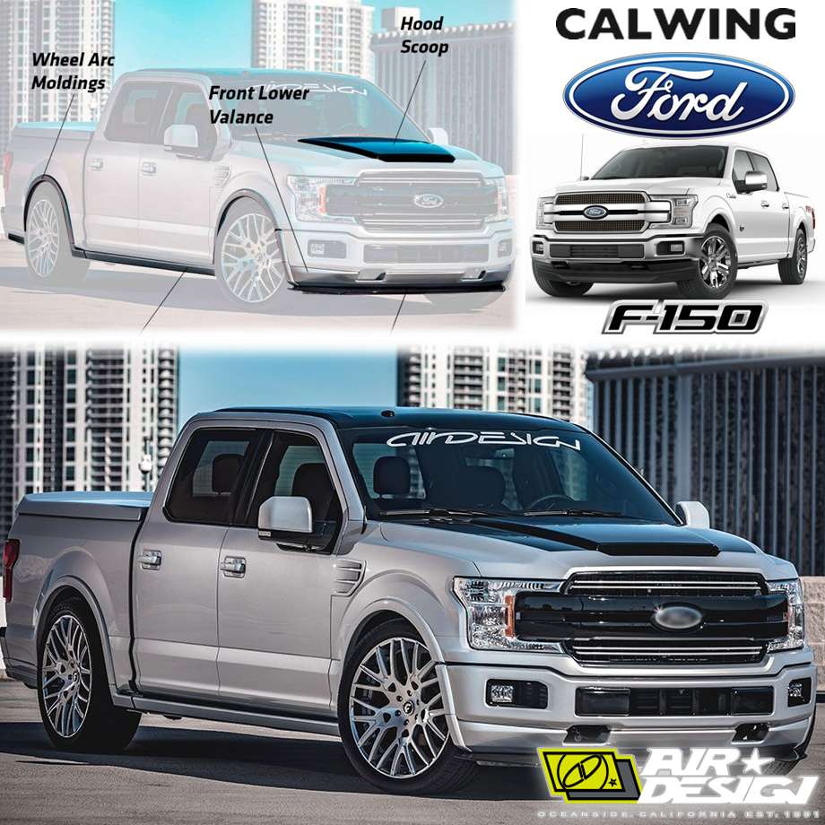 18y- F150 スーパークルー ショートベッド | エアロ ストリートシリーズ グランドエフェクトスタイリングキット フードスクープ付 エアデザイン｜キャルウイングパーツ店