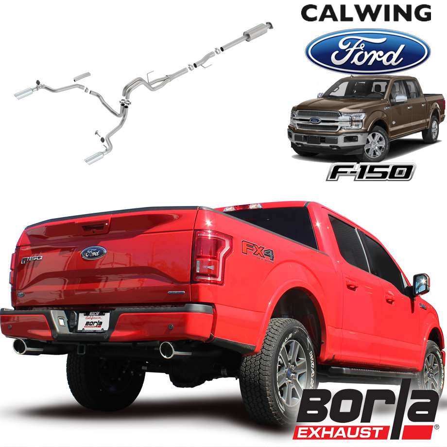 15-20y F150 スーパークルー 2.7L/3.5Lエコブースト　5.0L V8 | マフラー キャタバック ATAK スプリットリア シングル ポリッシュチップ ボーラ