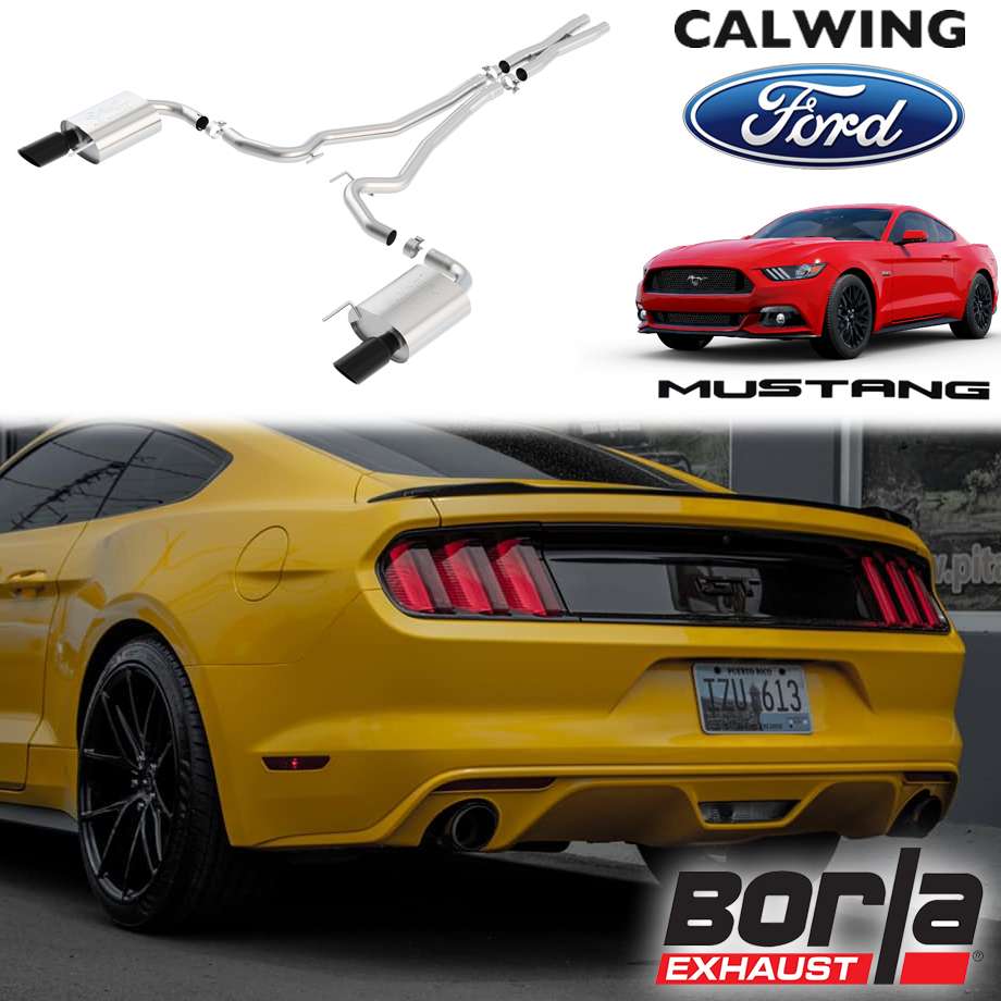 15y-17y マスタング 5.0L | マフラー キャタバックエキゾースト ツーリング ブラッククロームチップ ボーラ