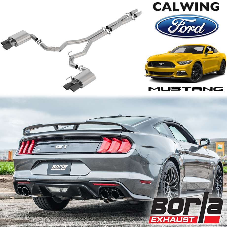 18y- マスタング 5.0L クーペ アクティブエキゾーストシステム車 | マフラー キャタバックエキゾースト S-Type ブラッククロームチップ ボーラ